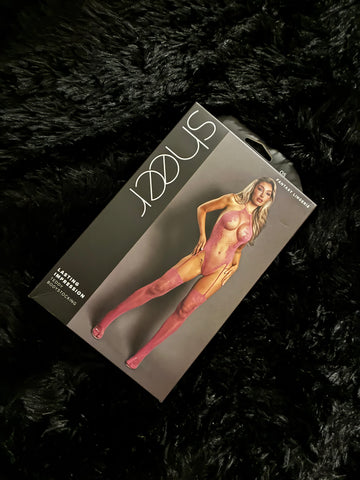 Sheer Lasting Impression Pink Fishnet Teddy Bodystocking