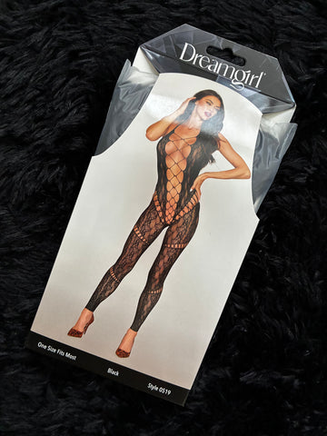 Dreamgirl Blck Bodystocking / Lingerie Bodysuit Style 0519